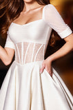 Corset blanc Robe de cocktail trapèze