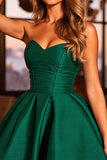 Robe de retour à la maison sans bretelles vert foncé