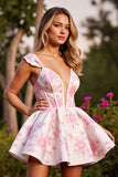 Corset de fleurs roses court une robe de bal en ligne