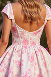 Corset de fleurs roses court une robe de bal en ligne