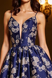 Robe courte à bretelles spaghetti à bretelles spaghetti bleu marine