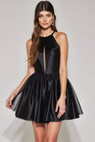 Dos nu Noir A Ligne Trou de Serrure Robe de Retrouvailles