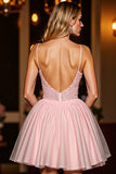 A Line Corset Mini Blush Robe de Retrouvailles