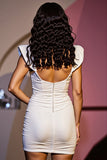 Robe moulante mini retrouvailles Sweetheart blanc