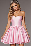 A Line Robe bustier en satin rose avec nœud