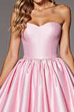 A Line Robe bustier en satin rose avec nœud
