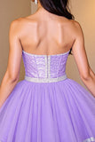 Une ligne corset violet perlé Homecoming Dress