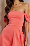 Épaule dénudée Orange Une ligne courte Homecoming Dress