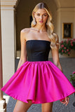Noir Fuchsia Une Robe Sans Bretelles Filaire