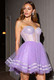 Corset lilas une ligne perlée Homecoming Dress