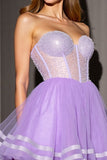 Corset lilas une ligne perlée Homecoming Dress