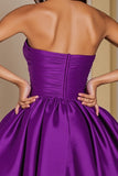 A Line Sweetheart Robe plissée violet foncé pour les retrouvailles
