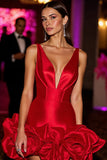 Col V rouge Une Robe De Retrouvailles Avec Des Fleurs 3D