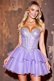 Violet perlé une ligne Sweetheart Homecoming Dress