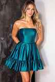 Bustier scintillant une ligne robe de bal bleu foncé