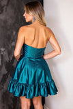 Bustier scintillant une ligne robe de bal bleu foncé