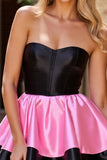 Robe bustier noir et rose A Line Homecoming