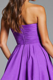 Robe bustier une ligne violette de retour aux sources avec des fleurs 3D