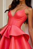 Orange A Ligne Spaghetti Bretelles Homecoming Dress