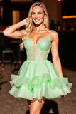 Corset vert Robe de retour aux trapèzes