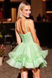 Corset vert Robe de retour aux trapèzes