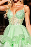 Corset vert Robe de retour aux trapèzes