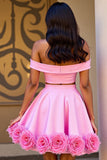 Robe deux pièces rose à épaules dénudées