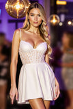 Corset blanc appliqué robe de bal