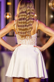 Corset blanc appliqué robe de bal