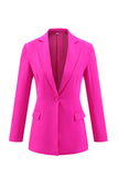 Costumes de travail 2 pièces à manches longues fuchsia avec poches
