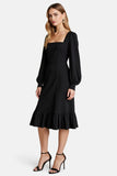 Robe de travail noire à manches longues