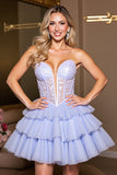 Lavande Une Ligne Corset Tulle Robe de Retrouvailles