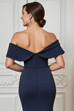 Sirène marine à épaules dénudées Robe de mère de la mariée avec appliques