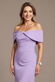 Robe Sirène Épaule Dénudée Lilas Mère de la Mariée