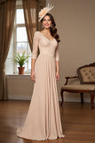 Robe Abricot Sirène Mère De La Mariée Avec Appliques