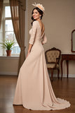 Robe Abricot Sirène Mère De La Mariée Avec Appliques