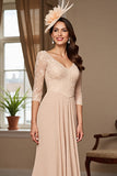 Robe Abricot Sirène Mère De La Mariée Avec Appliques