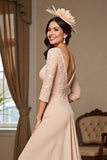 Robe Abricot Sirène Mère De La Mariée Avec Appliques