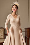 Abricot Une Ligne Mère De La Robe De La Mariée Avec Appliques