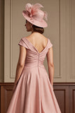 Dusty Rose Une Ligne Midi Mère De La Mariée Robe