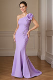Lilas Une Épaule Sirène Mère De La Mariée Robe