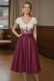 Bourgogne Une Ligne Mère De La Mariée Robe Avec Appliques