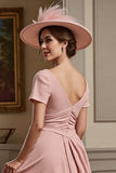 Dusty Sage Ruched Une Ligne Midi Mère De La Robe De La Mariée