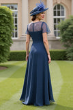 Marine Rufrisé Une Ligne Mère De La Mariée Robe