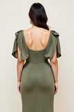 Olive fourreau Long Plus Size Mère De La Mariée Robe