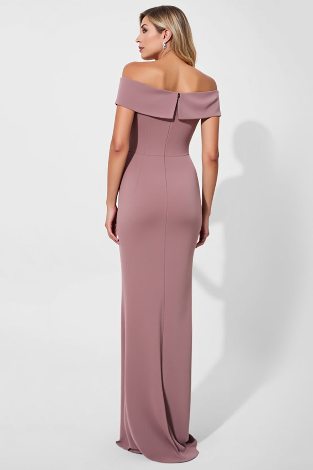 Robe longue mère de la mariée vintage en satin de sirène mauve avec ceinture