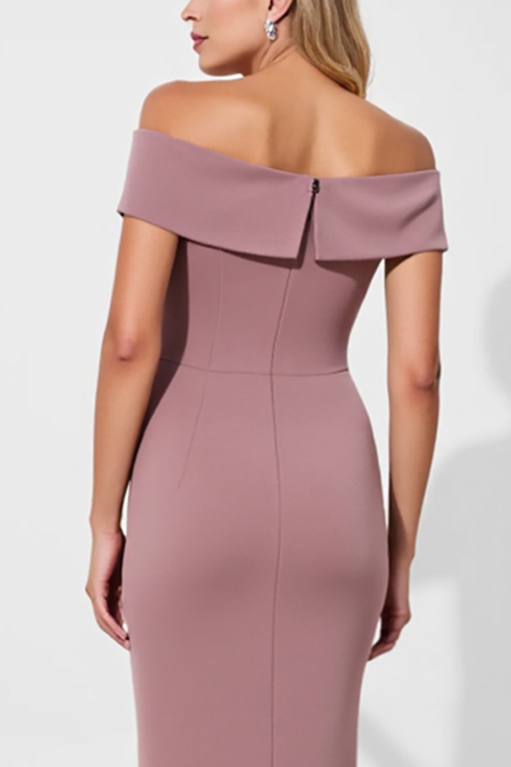 Robe longue mère de la mariée vintage en satin de sirène mauve avec ceinture