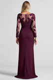Dentelle de raisin Applique fourreau Mère de la mariée Robe avec fente