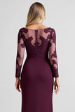 Dentelle de raisin Applique fourreau Mère de la mariée Robe avec fente