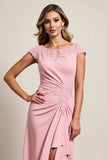 Blush High Low Ruched Robe de la mère de la mariée avec appliques